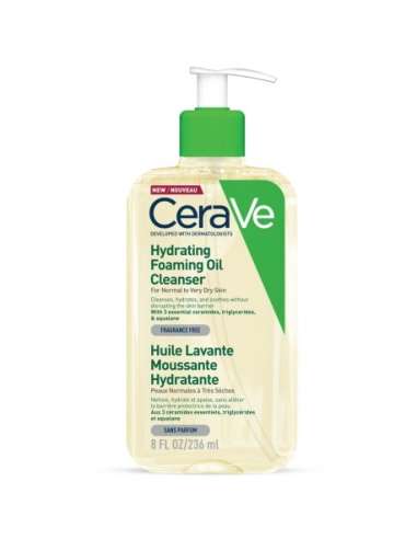 Huile Lavante Moussante Hydratante CeraVe 236ml Soin Peau Sèche