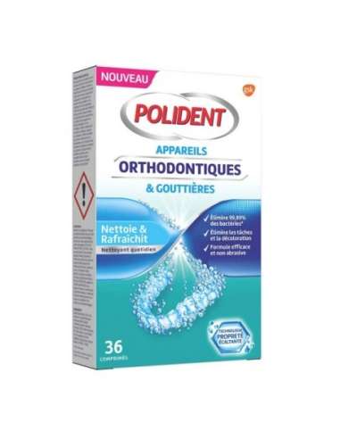 Polident Nettoyant Appareils Orthodontiques et Gouttières 36 comprimés