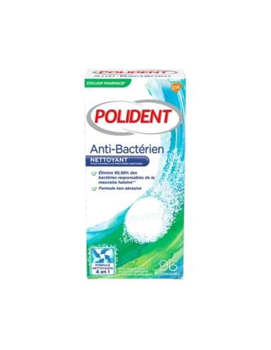 Polident Antibacteriano Limpiador de Aparatos Dentales 96 Tabletas