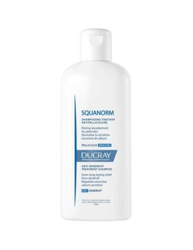 Ducray Squanorm Shampooing traitant antipelliculaire pellicules grasses 200 ml
