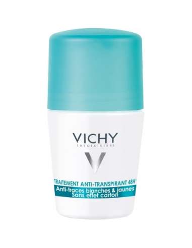 Vichy Roll-On Deodorant Anti-Perspirant 48H, Anti-Yellow And White Traces, No Cardboard Effect 50ml