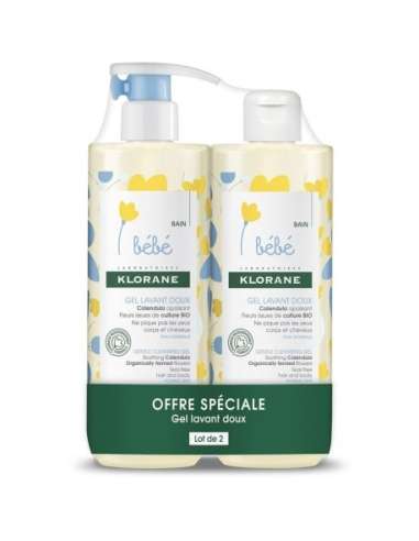 Klorane Bébé Gentle cleansing gel with soothing Calendula Body and hair Normal skin 2 x 500ml