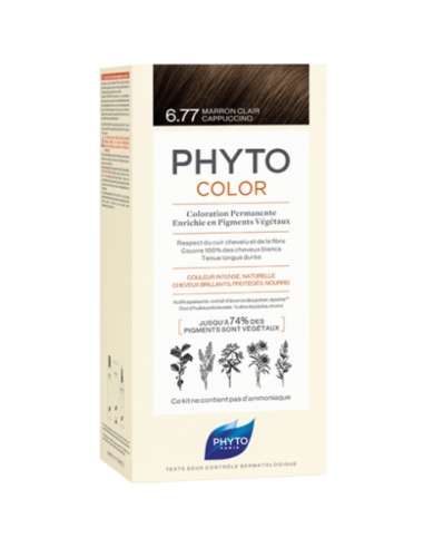 Phyto Phytocolor Permanent Hair Color 6.77 Light Brown Cappuccino