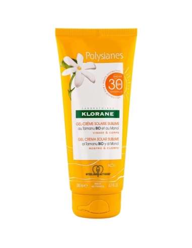 Klorane Solaire Sublime high protection sunscreen gel-cream SPF30 with ORGANIC Tamanu and Monoi Face and Body 200ml