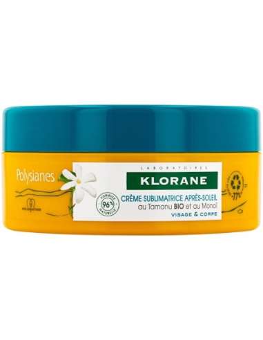 Klorane Solaire After-Sun-Sublimationscreme mit Bio-Tamanu und Monoï für Gesicht und Körper, 200 ml