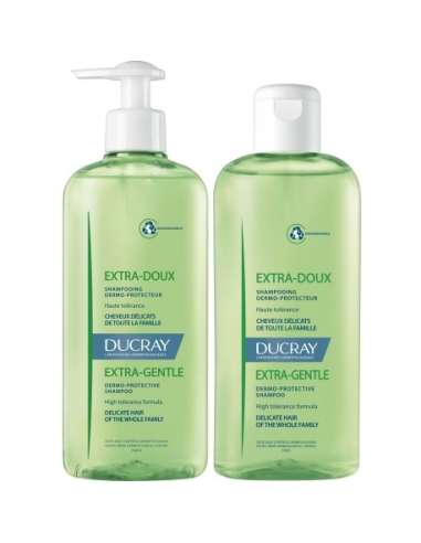 Ducray Extra-Doux Shampooing dermo-protecteur Cheveux normaux et délicats 2 x 400 ml