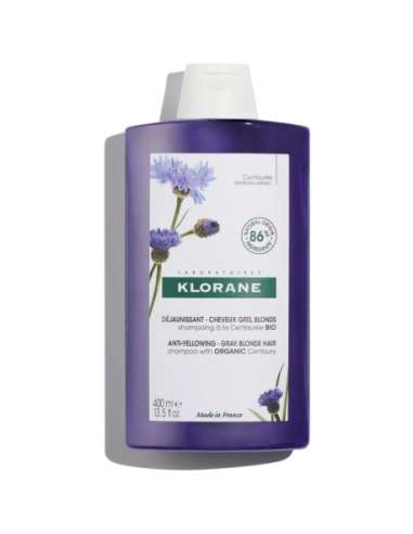 Klorane Bio-Kornblumen-Shampoo – graues, blondes Haar, 400 ml