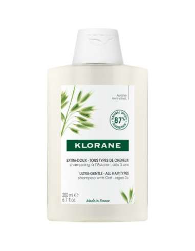 Klorane Avoine Extramildes Shampoo mit Hafermilch. Häufige Anwendung. Alle Haartypen ab 3 Jahren, 200 ml