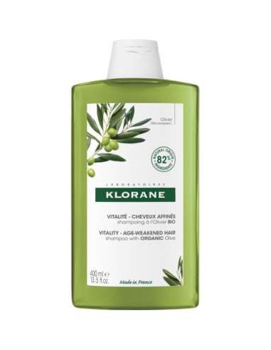 Klorane Olivier Thickness and Vitality Shampoo mit Bio-Olivenbaum, verfeinertes Haar, 400 ml