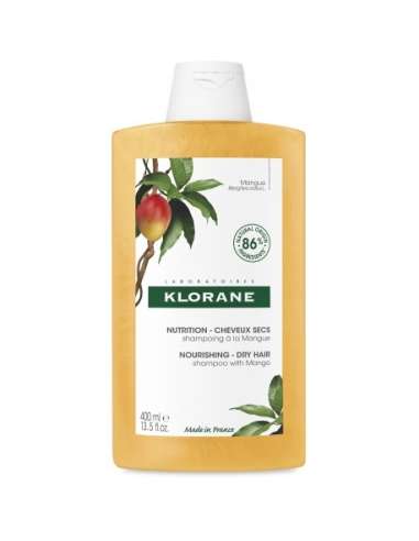 Klorane Mangue Shampoing Nutrition à la Mangue Cheveux secs 400ml