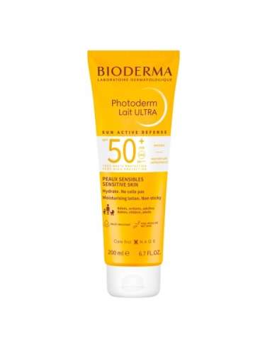 Bioderma Photoderm Lait ULTRA SPF50+, invisible and unscented, moisturizes for sensitive skin 200ml