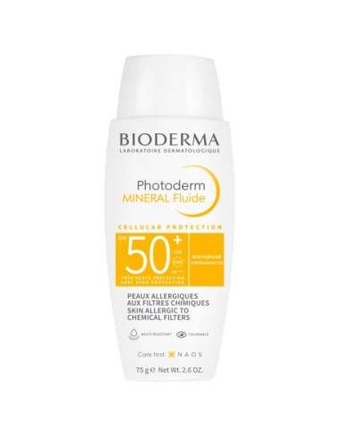 Bioderma Photoderm MINERAL Fluid, SPF50+, for skin allergic to chemical filters 75g