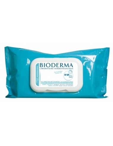 Bioderma ABCDerm H2O Biologisch abbaubare Tücher für Babys und Kinder, normale bis trockene Haut, 60 Einheiten