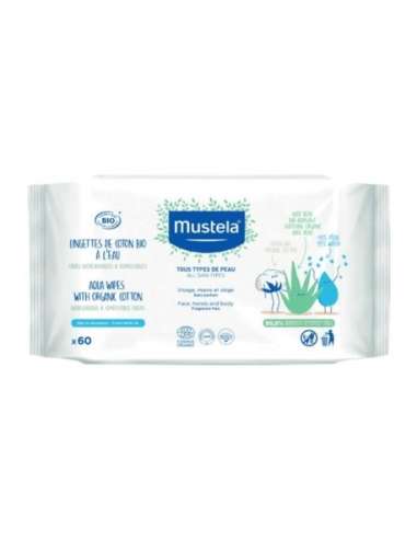Mustela Organic Cotton Wipes with Water x 60