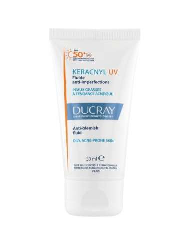 Ducray Keracnyl UV 50+ Fluide Anti-imperfections Peaux grasses à tendance acnéique 50 ml