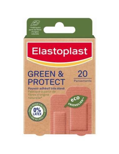 Elastoplast Green & Protect Tissu 20 Pansements 2 formats